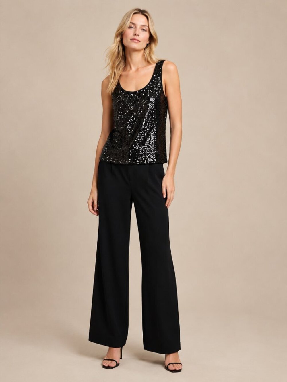 2/$30 Banana Republic Workwear Sleeveless Sequin Top Black Small #A2473